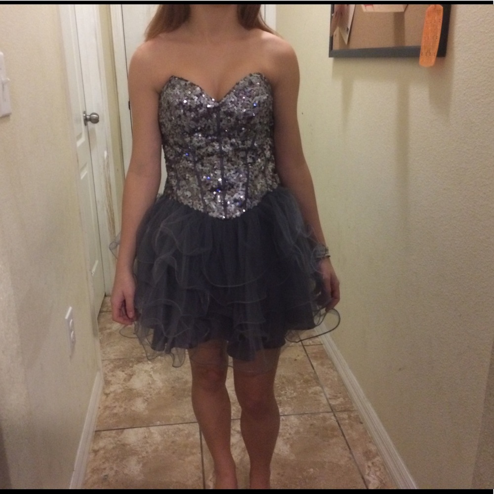Silver homecoming /sweet 16 dress